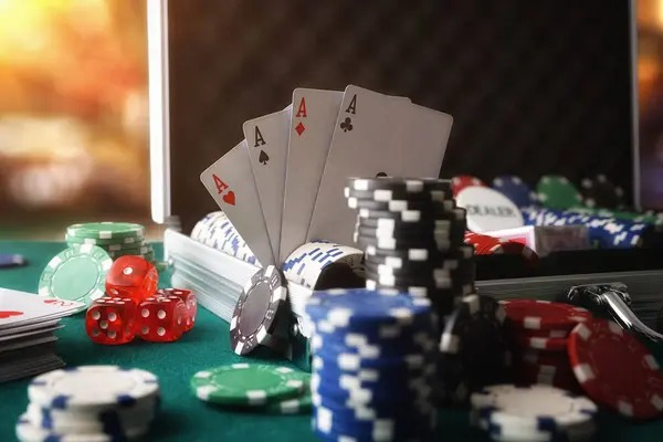 Live blackjack dealer in professional studio setup